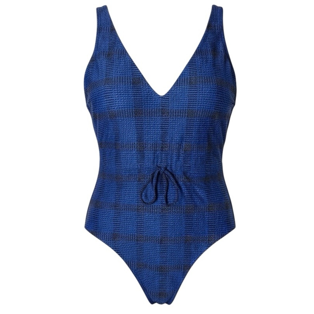 Summersalt The‎ Backflip Modern Plaid Hydrangea Blue Size 16